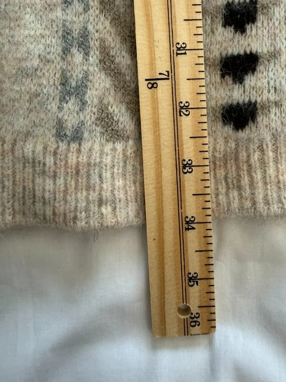 Frye Women's Patterned Cozy Open Front Cardigan Sweater Oatmeal Size M